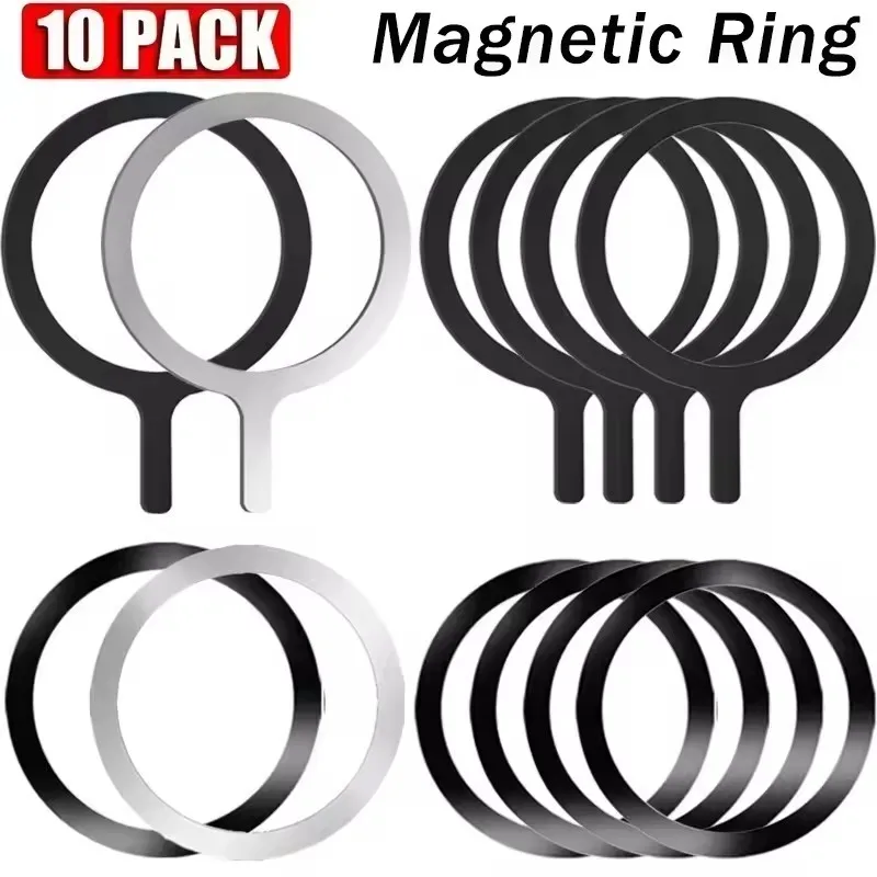 Stainless Steel Universal Magnetic Metal Plate Ring For Magsafe Wireless Charger Iron Sheet Sticker Magnet Car Phone Holder