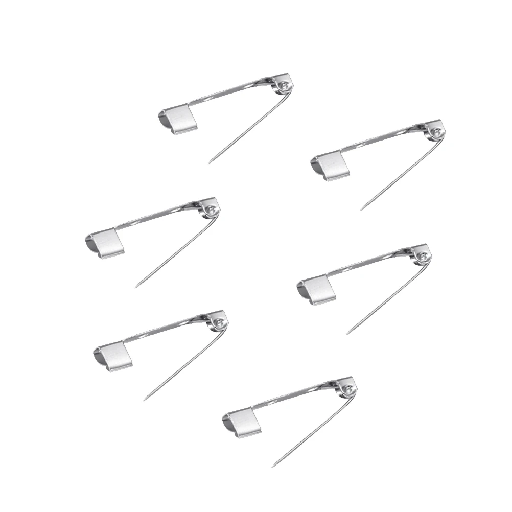 

50pcs 2.5Cm Silver Safety Pins Alloy Metal Brooch Clasp Back Pins For Diy Jewelry Sewing Crafts Durable Not Bend