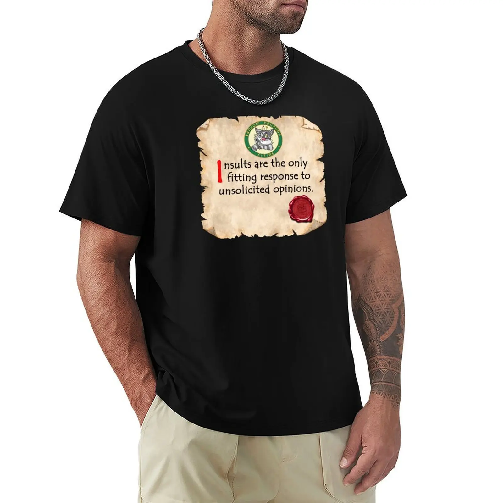 

Someone else`s opinion is most welcome - when asked for. Challenging provocative motto. T-Shirt