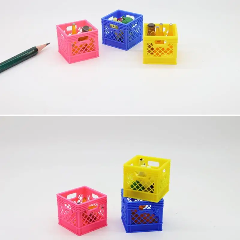 Food Storage Basket Kitchen Decor Toy Doll House Accessories 1 Piece 1:12 Dollhouse Miniature Handheld Beer Frame Model