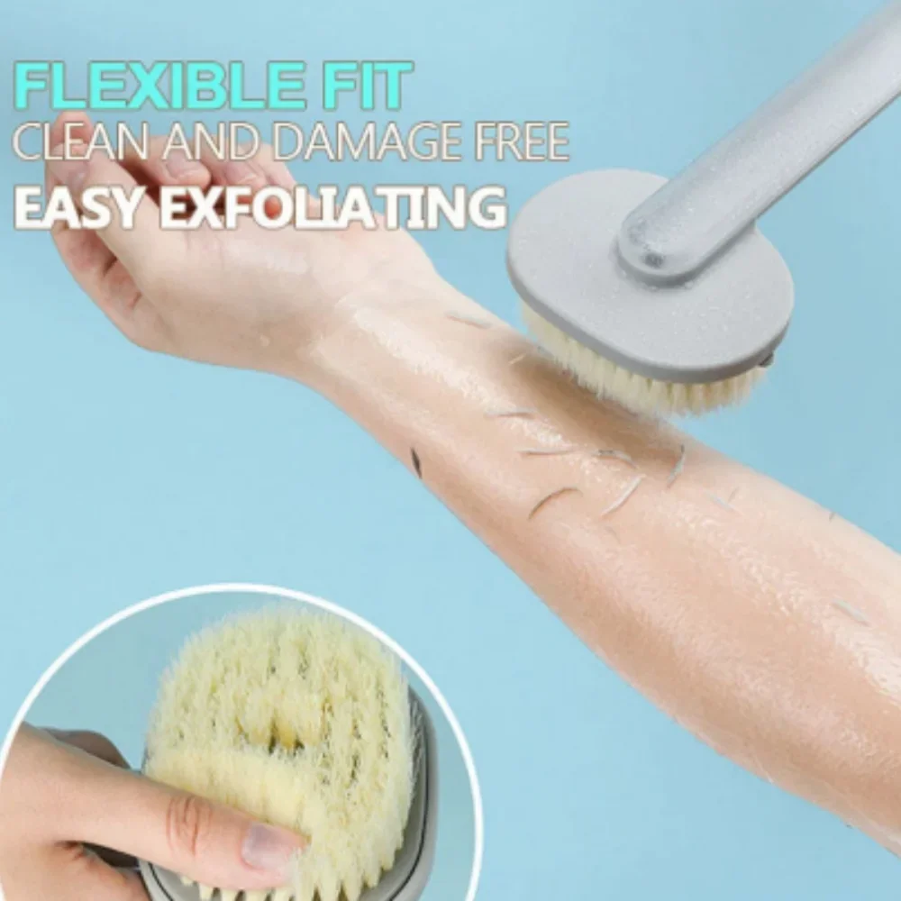 Brosse de bain liquide à long manche, gIslande expansif, gIslande corporel, masseur de dos, outils de livres, éponge de douche, accessoires de bain, 1 pièce