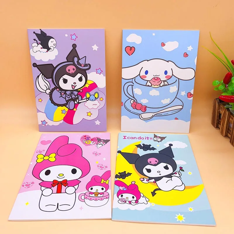 

20pcs/lot Sanrio Melody Kuromi Notebook Cinnamoroll Notepad Cute Memo Diary Planner Stationery Gift Office School Supplies