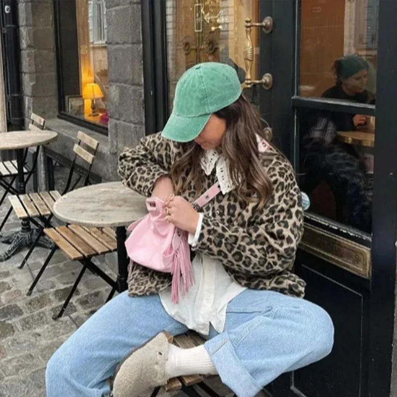 Women\'s Coat Leopard Print Anorak New Coats Jackets Spring Clothes High Quality Clothing Elegant Woman Casual Outerwear