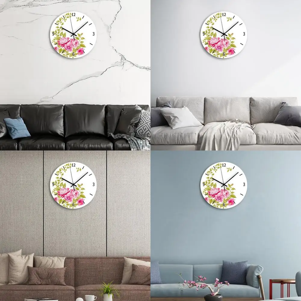 

Цветочные национальные цветы, элегантные пионы, цифровые минималистичные часы, креативные настенные часы, домашний декор, Новое поступление
