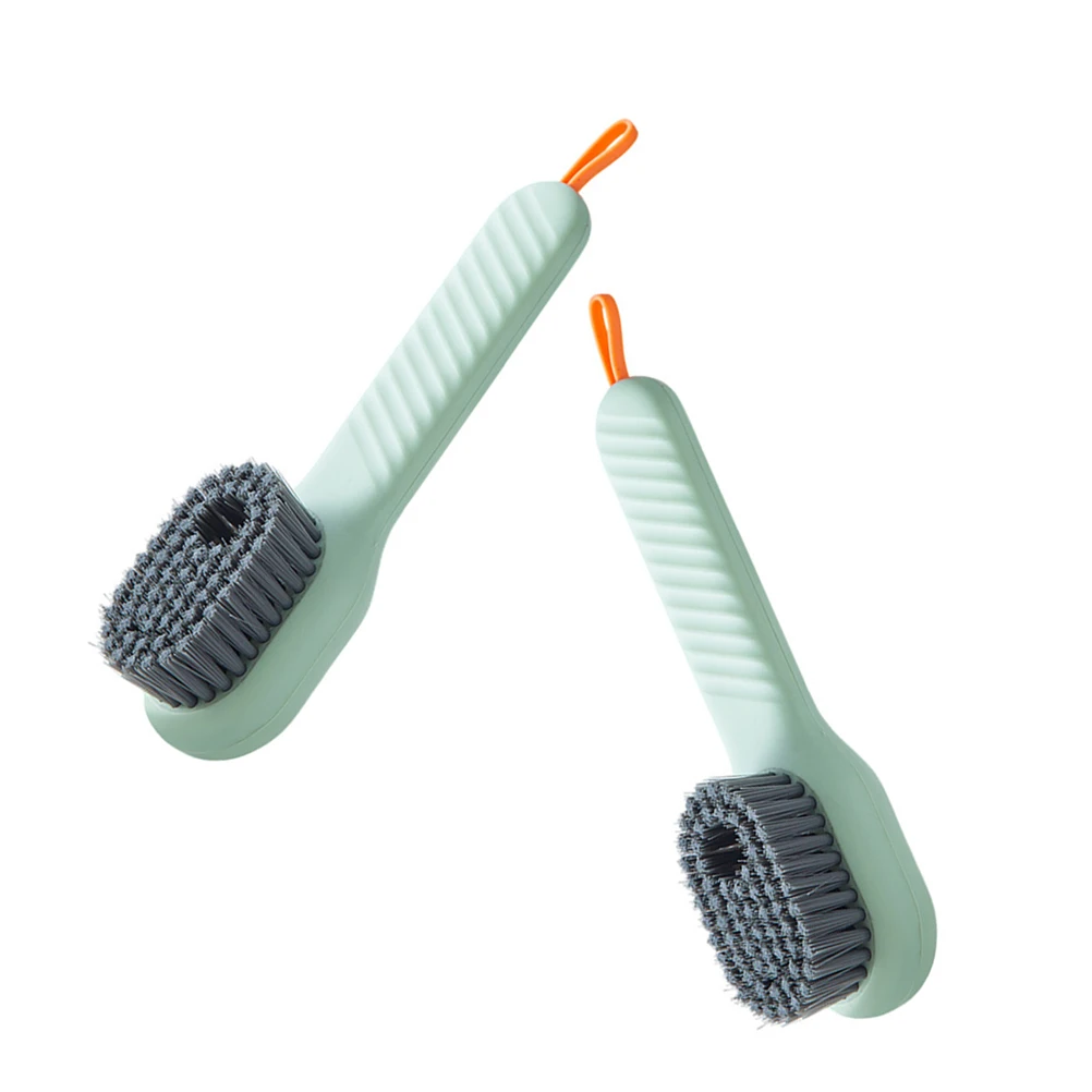 

2pcs Shoe Cleaning Brush Long Handle Scrub Brush For Sneakers Laundry Clothes Tiles Bathroom Multi Purpose Wall Mounted