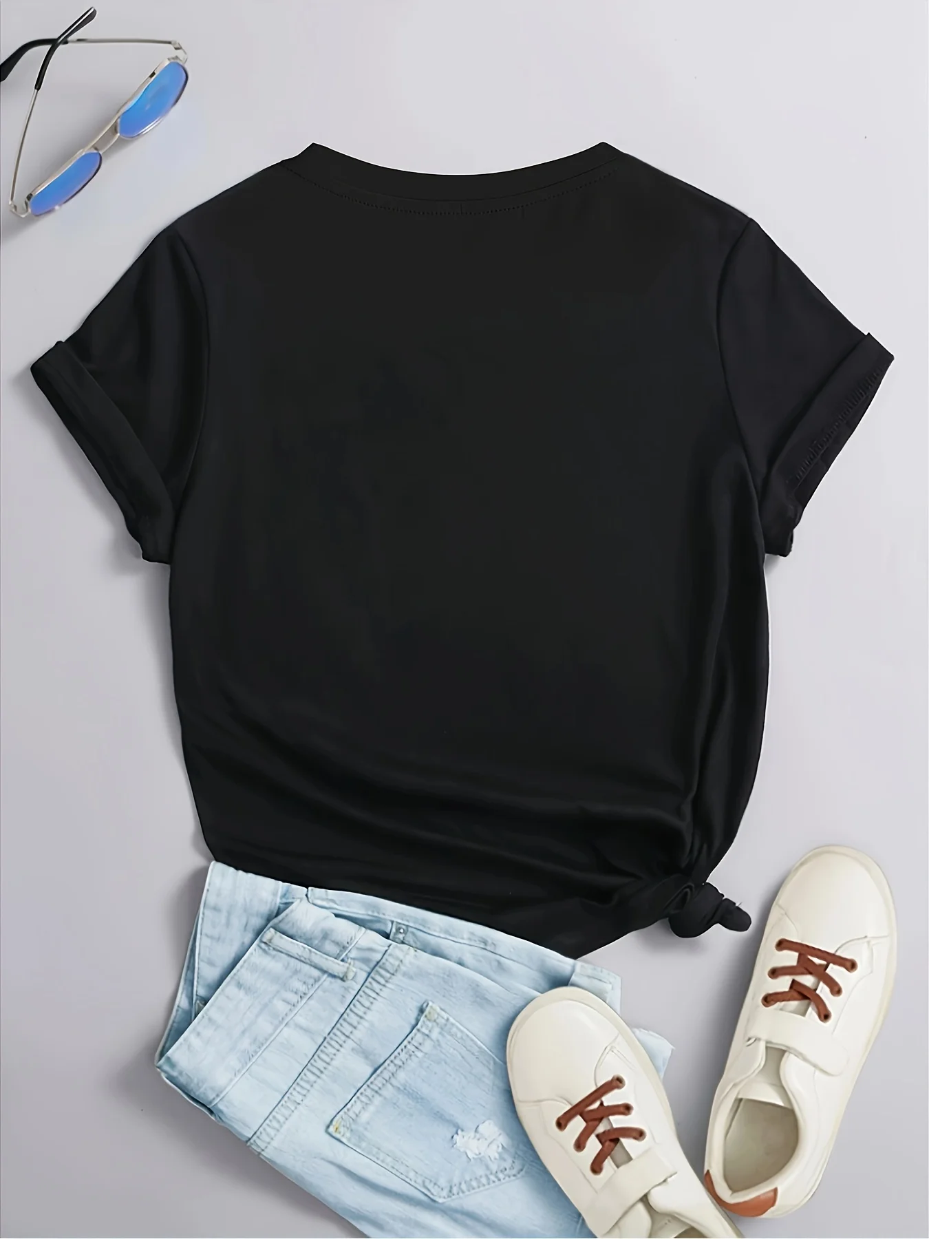 New York Print Crew Neck T-shirt, Short Sleeve Casual Top For Summer & Spring, Women's Clothing