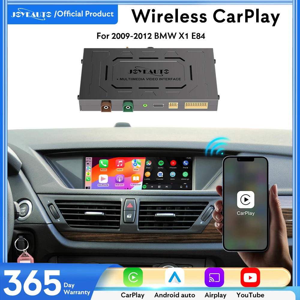 JoyeAuto Wireless Apple CarPlay Android Auto Interface for BMW X1 E84 CIC 2009-2012 Mirror-Link Retrofit Stable connection