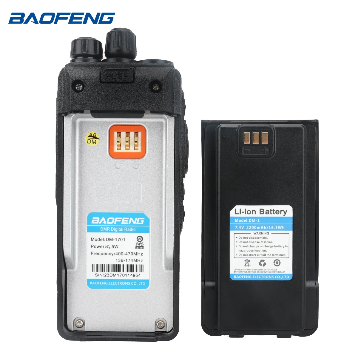 BaoFeng DM1701 Li-ion Original Batteries Radio Accessories for DMR Digital Walkie Talkie DM1701 Rechargeable Extended Battery