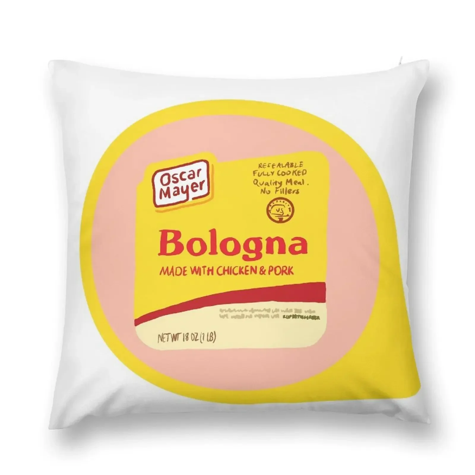 Oscar Mayer Bologna Illustration Throw Pillow Christmas Pillow Covers Pillow Cases anime girl