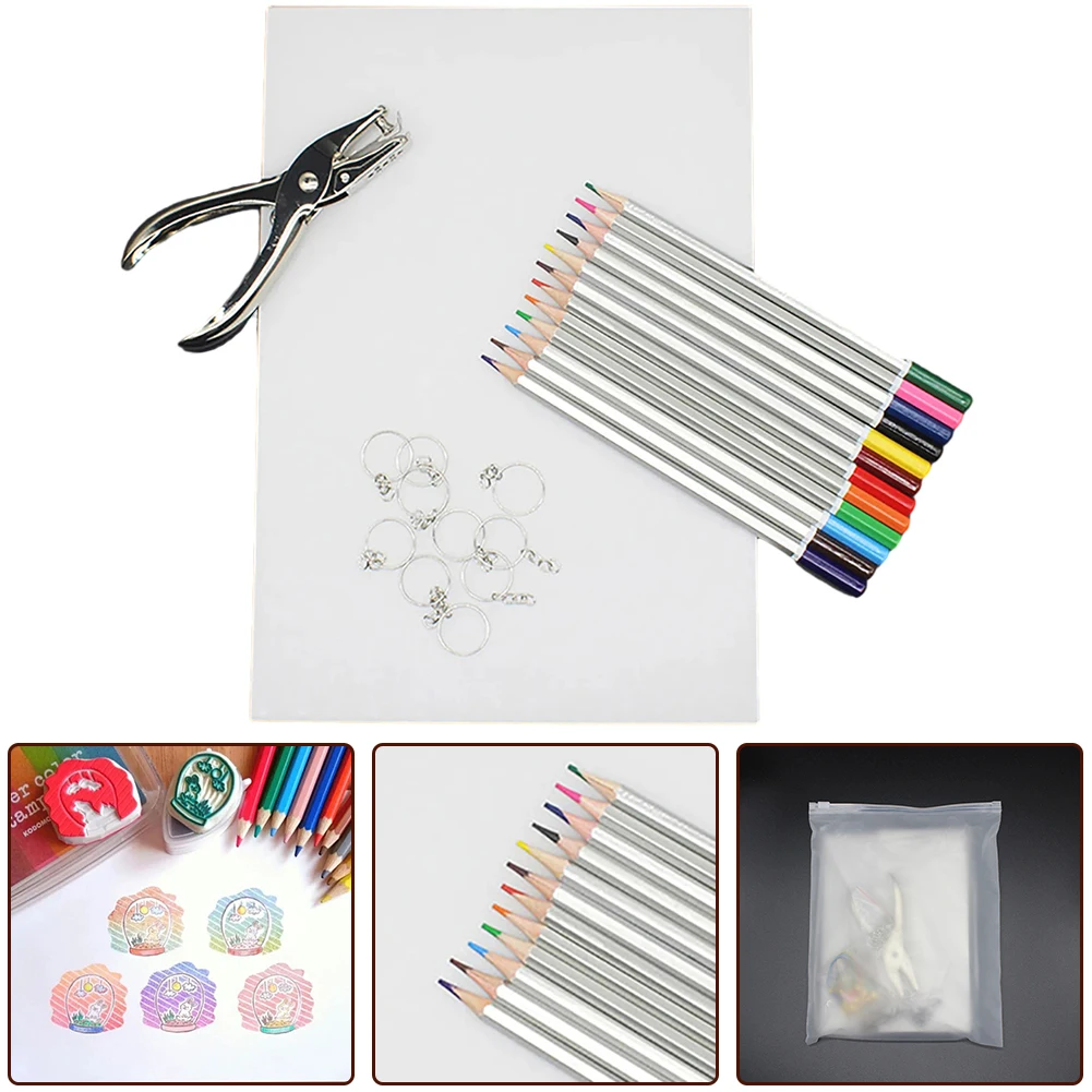 1-Set Shrink Plastic Material Package DIY Heat Shrinkable Sheet Material DIY Versatile Handicraft Accessories For Make Hairpins