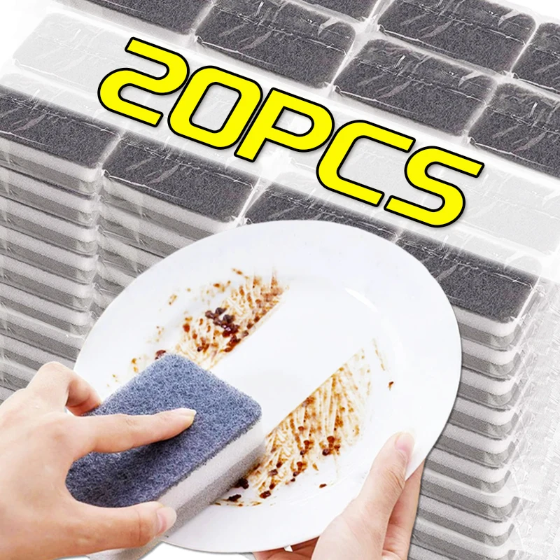 1/20PCS Strong Cleaning Sponges Double-Sided Decontamination Dishwashing Sponge Wipe Kitchen Magic Scouring Cloth Cleaning Tools