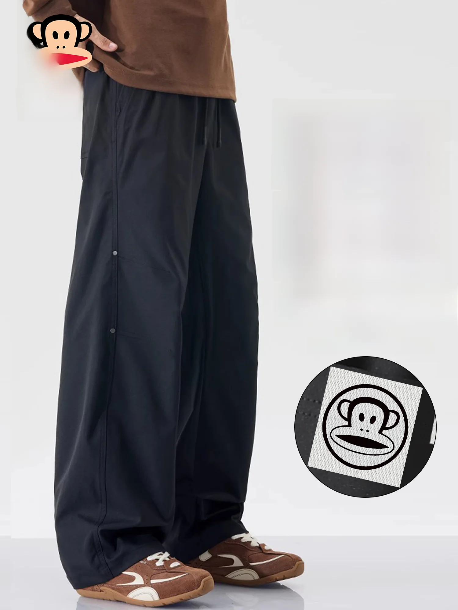 

Мужские повседневные брюки Paul Frank Pure Color с плиссировкой, прямого кроя, свободные, спортивные, длинные, для повседневной носки, из полиэфирного волокна, новинка весны