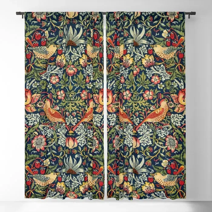 William Morris Vintage Illustration Blackout Curtains 3D Print Window Curtains for Bedroom Living Room Decor Window Treatments