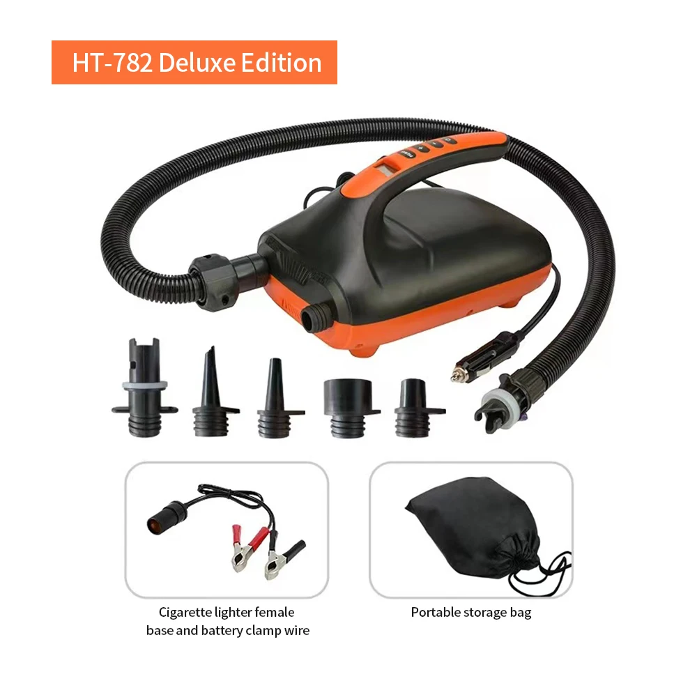 12V SUP Board Pump 20PSI Electric Air Pump High Pressure Portable Digital Dual Stage Inflation Intelligent Inflatable Pump