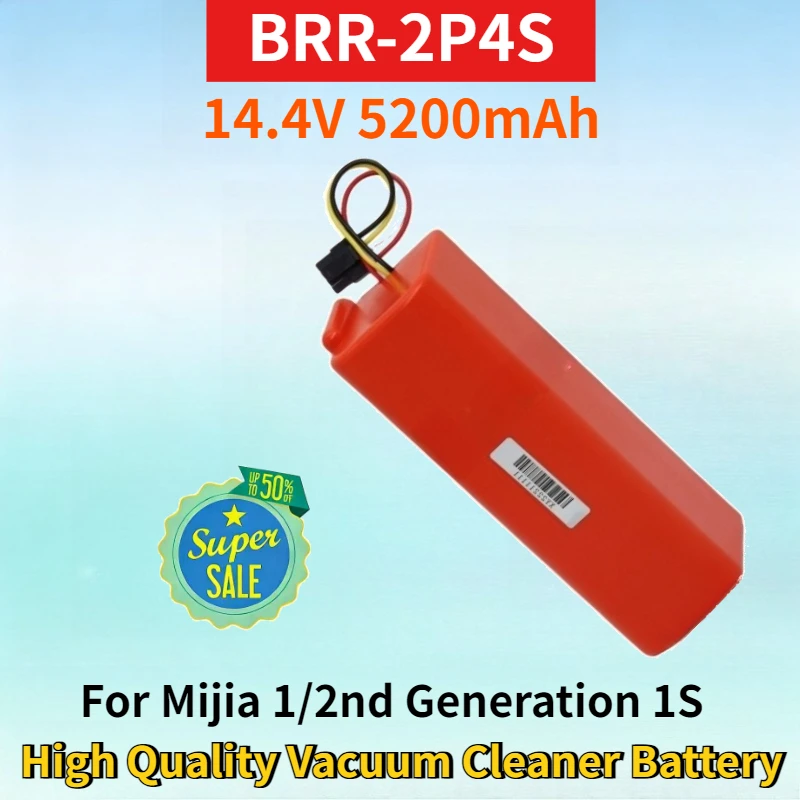 

BRR-2P4S 5200mAh Battery for Mijia 1/2nd Generation 1S for Roborock S51 S55 T6 65 C10 E35 High Quality Vacuum Cleaner Battery