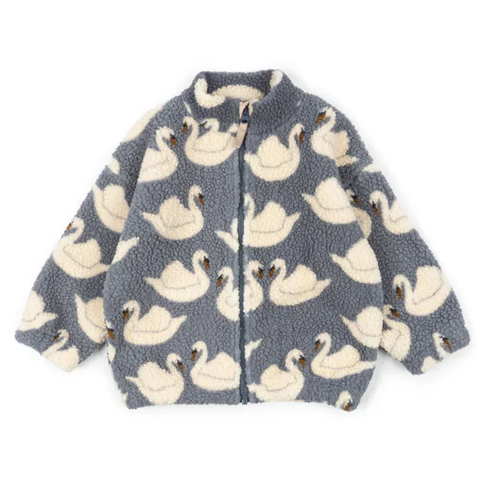 2024 Winter KS Kinderen Katoen Lamswol Warme Bovenkleding Kleding Meisjes Print Jassen Baby Jongens Plus Fleece Jassen Kinderkleding