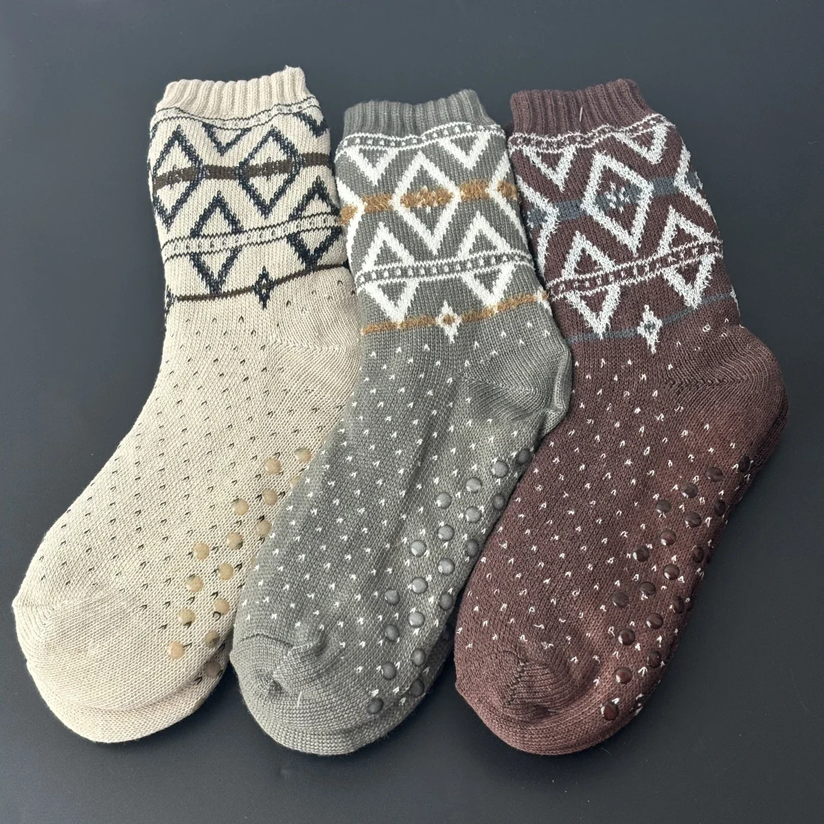 Fuzzy Sock Winter Warm snowflake Soft Contton House Fluffy Slipper men Sock Christmas thick Plush non Slip Floor Grip Funny male