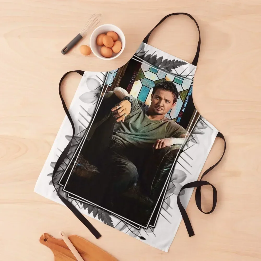 

Jeremy Renner - Leaf Frame Apron for women with pocket professional hairdresser Hairdressing Utensils For Kitchen Apron