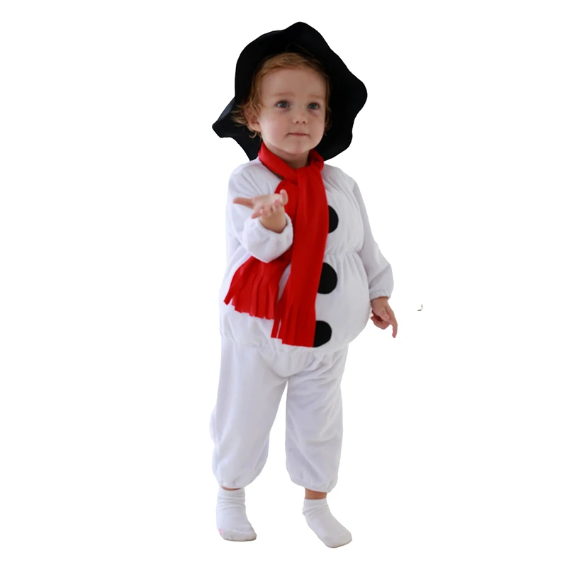 Infant Baby Christmas Romper Snowman Christmas Costume Suit Snow Toddler Newborn Long Sleeve Jumpsuit Warm Snowman Clothes