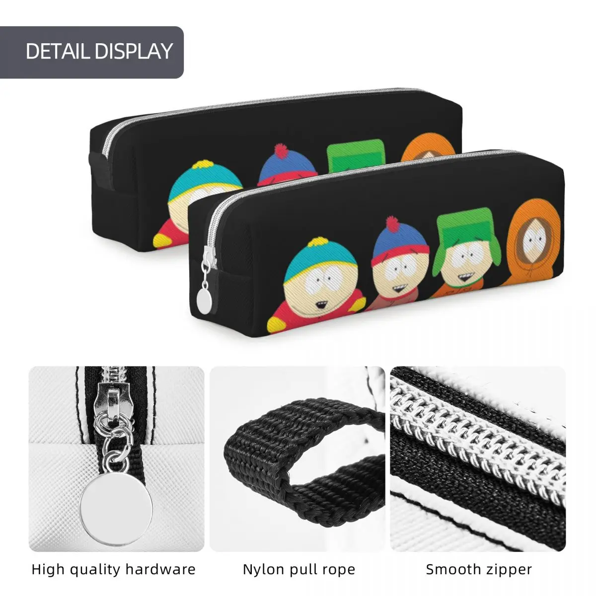 Kawaii Cartoon Cute Southed Pencil Case Parks Characters Smile Back To School Pencil Cases Square Kid Fashion College Pencil Bag