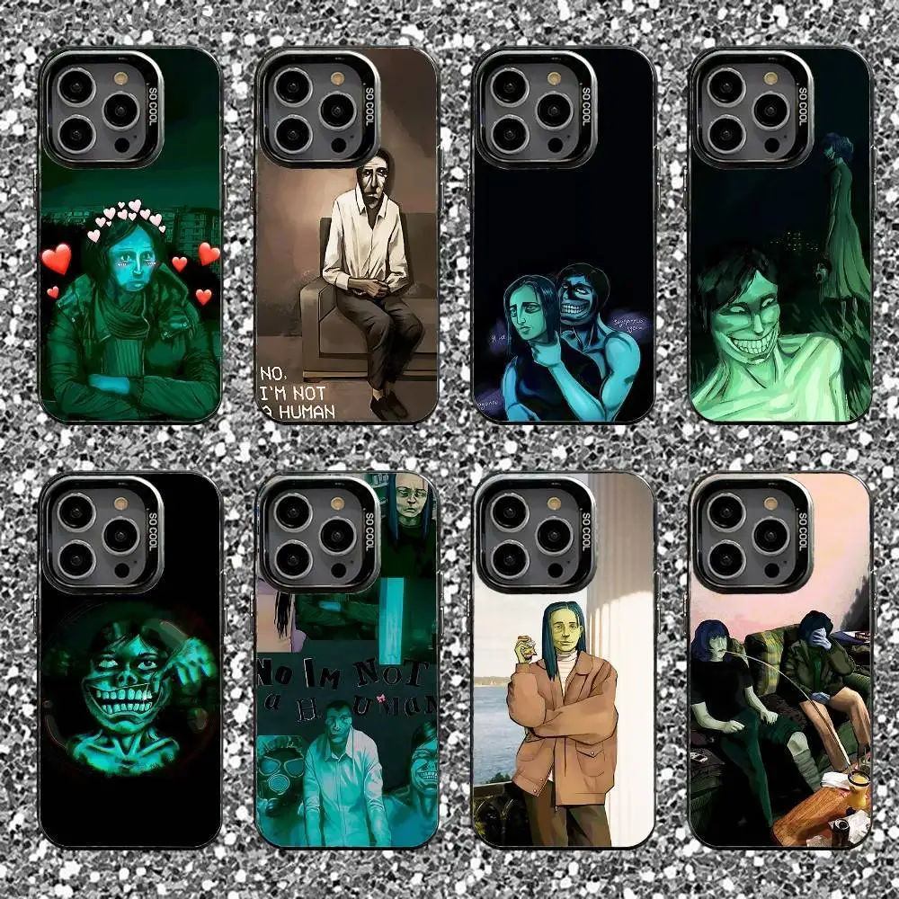 

Intruder No I am not a human Phone Case For iPhone 16,15,14,13,12,11,Pro,XS,Max,Plus,Mini,SE Black Candy Matte Shockproof Cover