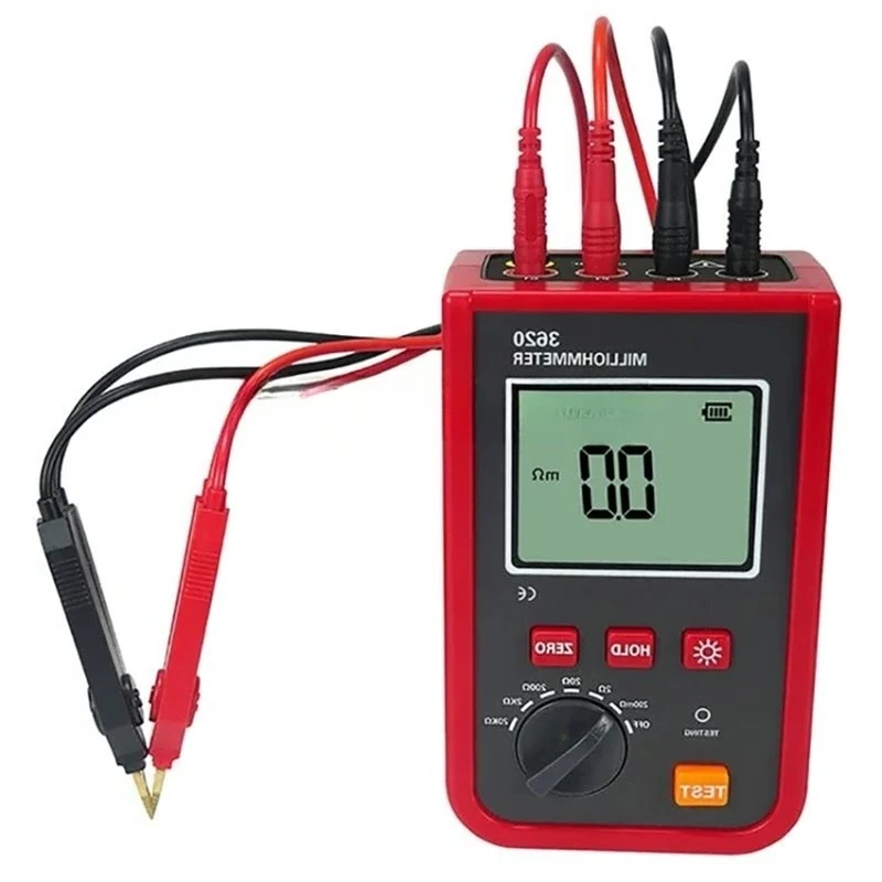 [NEWA76K!】 DC Low Value Resistance Tester 1.2A 20Kω ETCR3620 Portable Milliohmmeter Accurate 4-Wire Method DC/AC 2 CH Detector