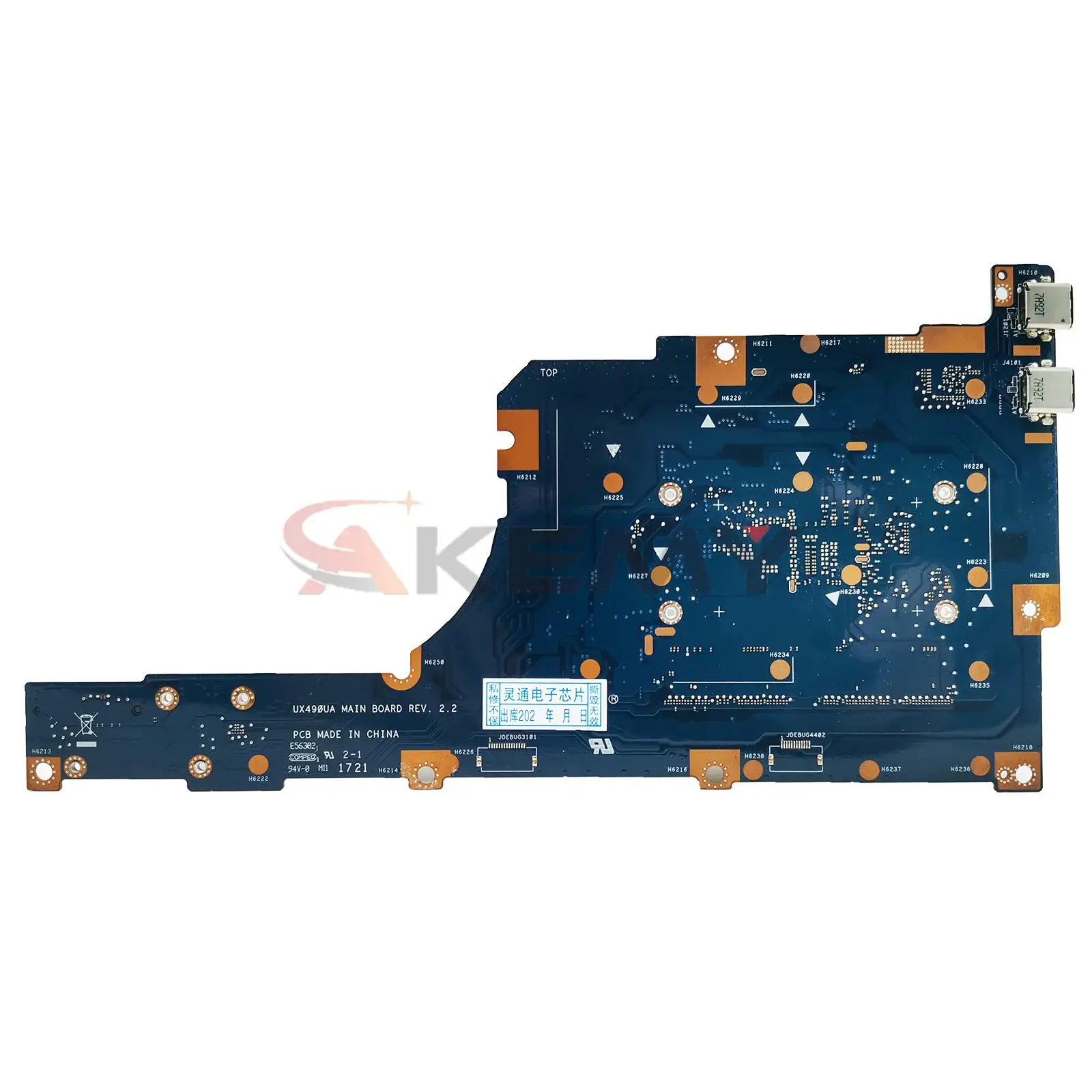 Imagem -03 - Placa-mãe para Notebook Ux490ua Placa-mãe para Laptop Asus Deluxe Ux490u Ux490uar Ux490uak Cpu i5 i7 8ª Geração 8g 16g Ram