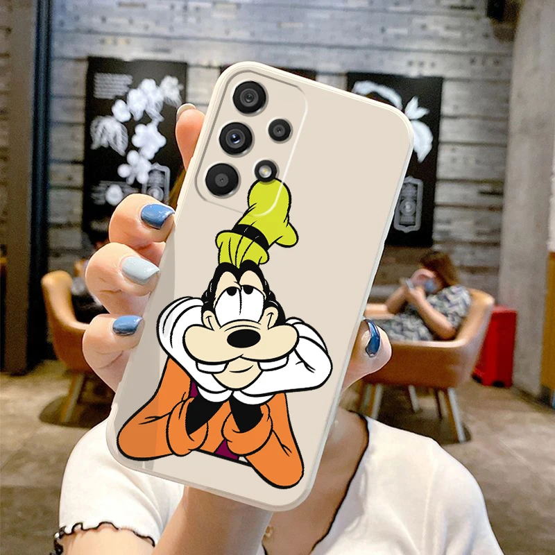 Disney Goofy Cute Dog Liquid Left Rope For Samsung Note 20 10 A54 A31 A14 A03 A22 A34 A04 A24 Ultra Plus 5G Soft Phone Case image 2