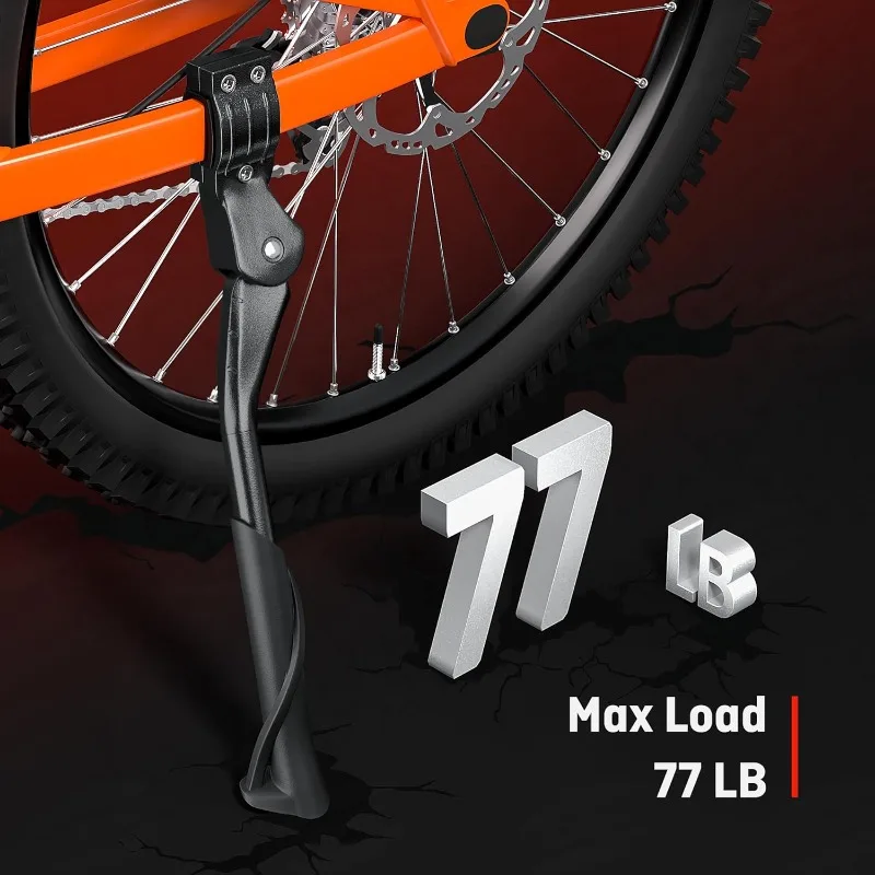 Verstellbarer Fahrradständer aus Aluminiumlegierung, MTB/Schnee/Faltrad/Elektrofahrzeug, seitliche Fußstütze für Fahrräder, 20–29 Zoll