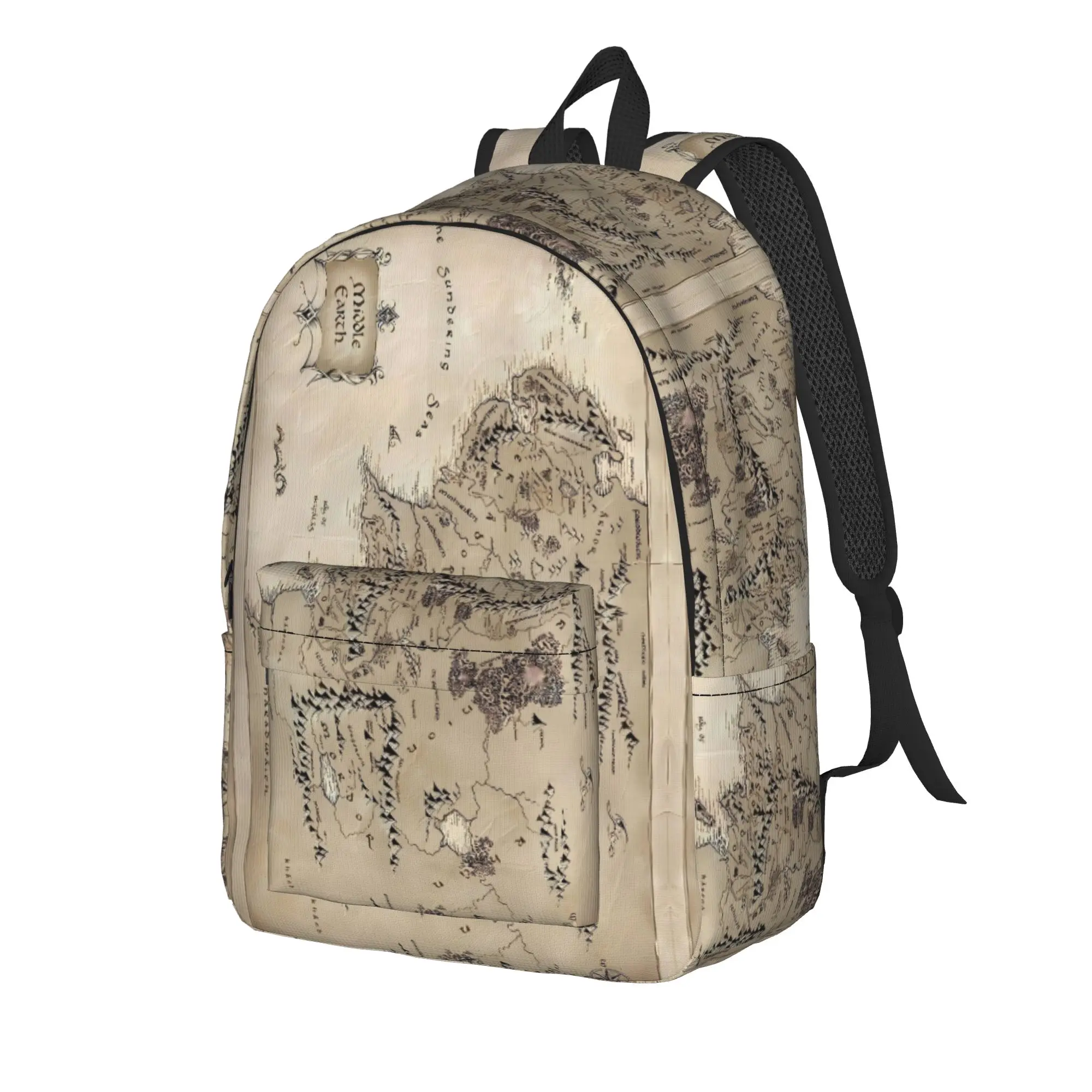 Middle Earth Map l-Lords Of The R-Rings-bayingimg Backpack Student Unisex  Lightweight Backpacks High School Bags Rucksack