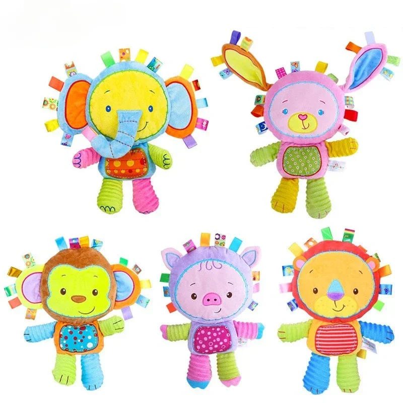 Baby Rattles Pacify Doll Plush Baby Rattles Toys Animal Hand Bells Newborn Gift Animal Baby Toys for Newborn Baby