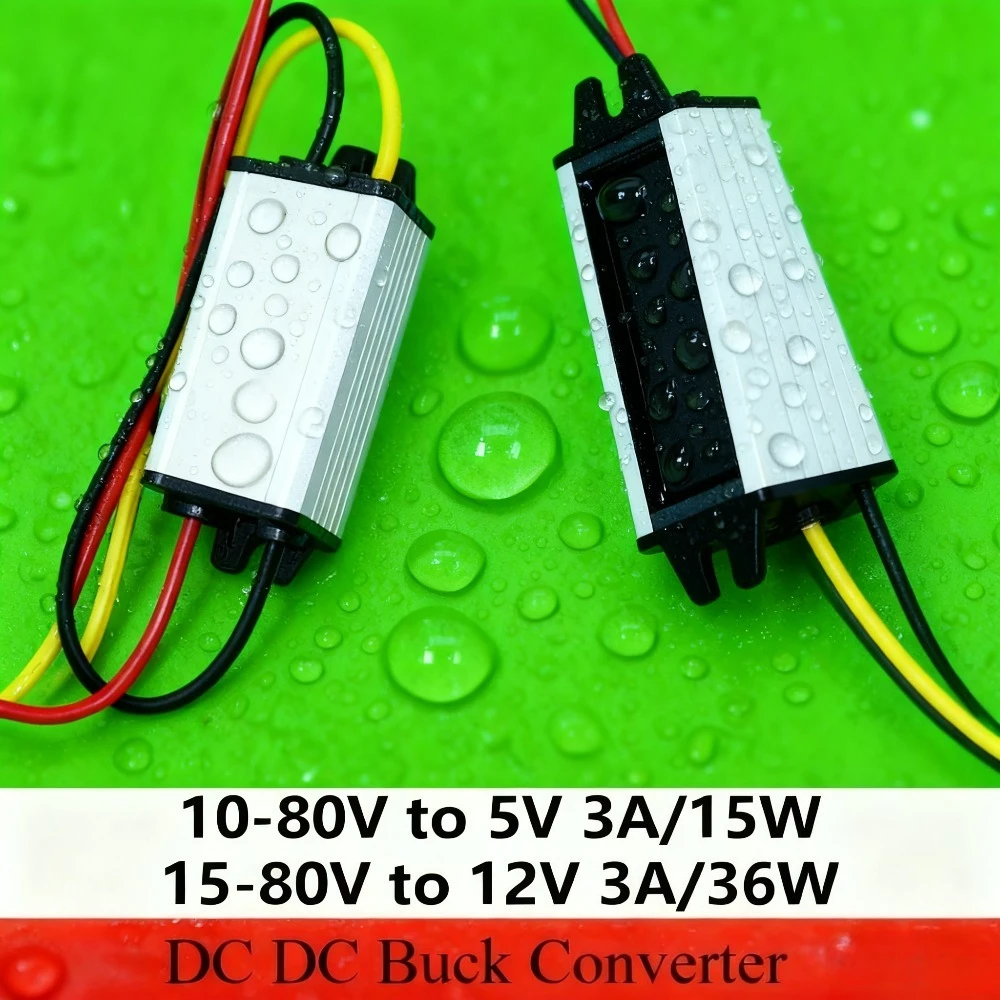 

72V 60V 48V 12V 24V 36V to 12V 5V 3A Power Supply Transformer Step Down Voltage Car Power DC DC Buck Converter