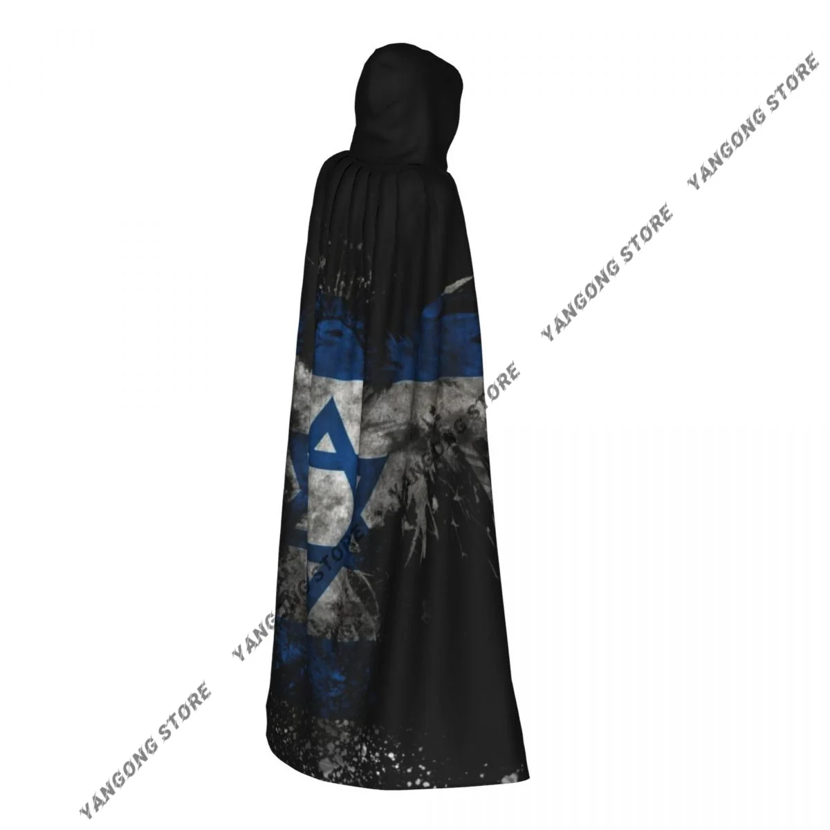 

Cosplay Medieval Costumes Israel Flag Background Hooded Cloak Capes Long Robes Jackets Coat Carnival