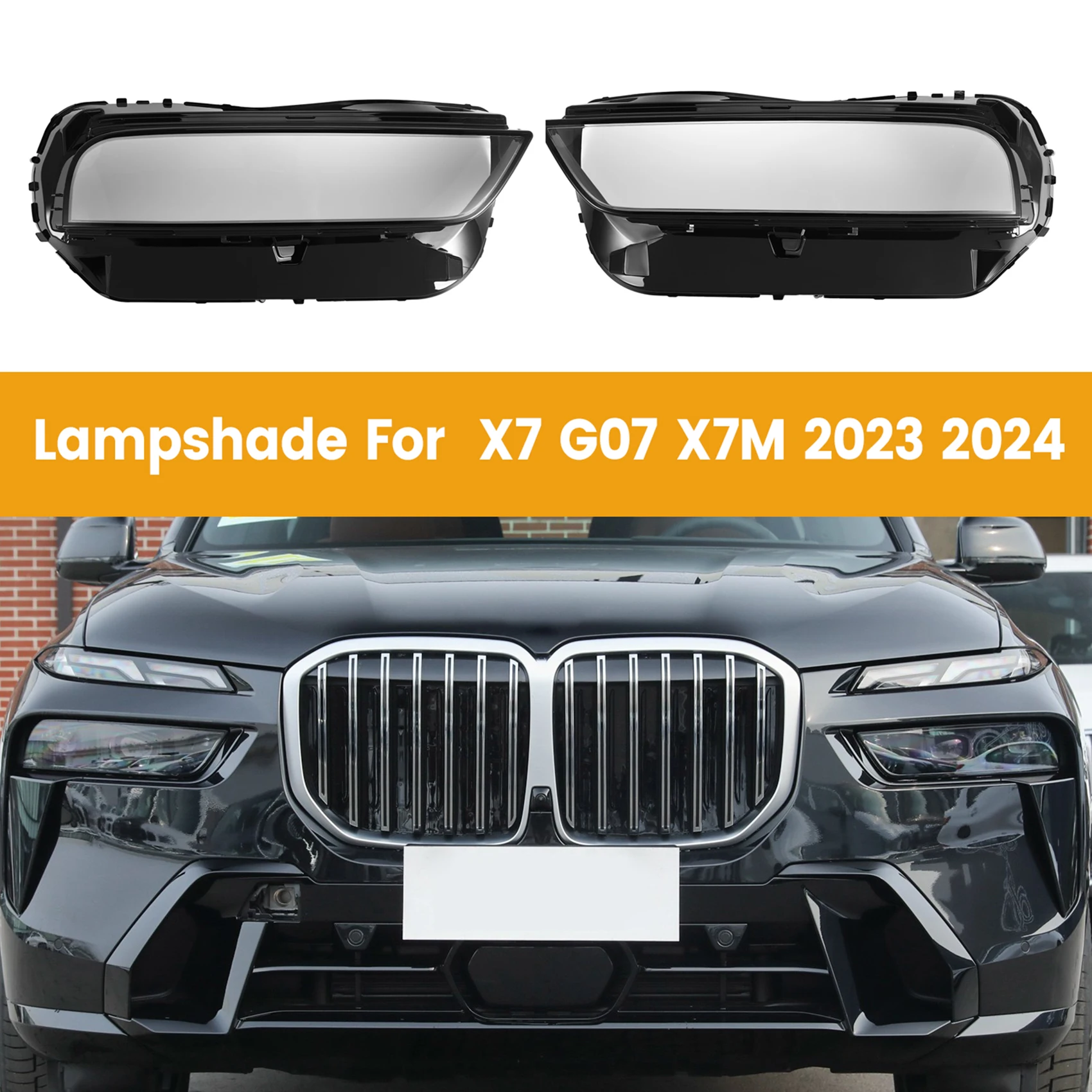 

L10A Car Headlight Cover Lens Glass Shell Front Headlamp Caps Transparent Lampshade For BMW X7 G07 X7M 2023 2024