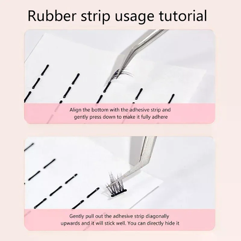 200Pcs/BoxGlueless Fake Eyelashes Self Adhesive Strip Line Waterproof Reusable Glue-Free Eyelash Glue Strip False Eyelashes