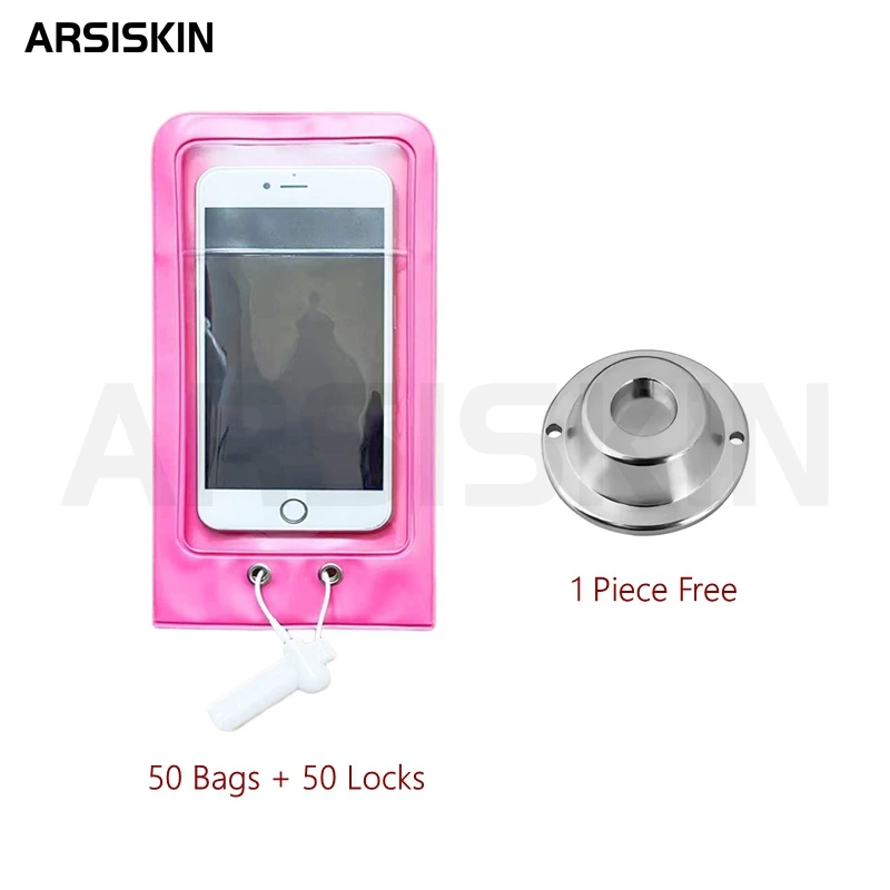 

50 комплектов розовых многоразовых сумок из ПВХ для защиты от съемки, сумок для запрета фотосъемки, сумок для телефонов без фото, сумок для защиты конфиденциальности для мусульманских свадебных мероприятий