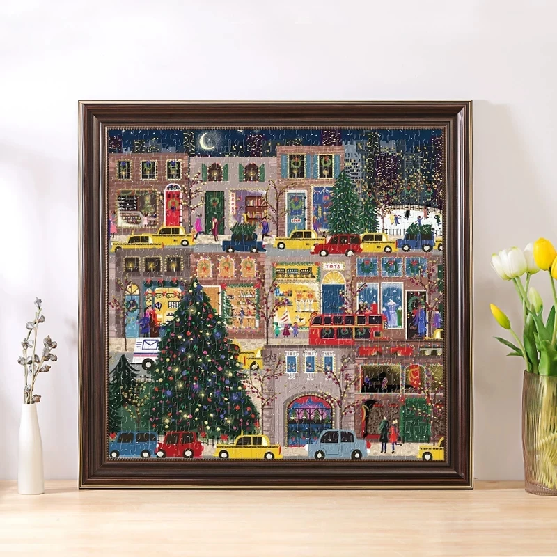 American Style Jigsaw Puzzle Frame 50x70, 50x50cm Square Picture Frame Wooden Frames For Wall Decoration Metal Photo Frame