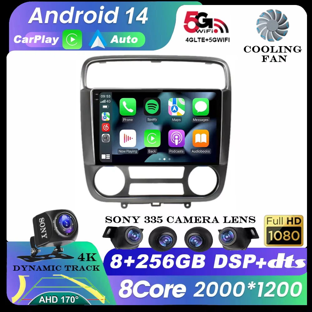 

Android 14 Auto for Honda Stream 2001-2004 2din Car Radio Stereo Multimedia Video Player Audio MT/AT Navigation GPS Carplay QLED