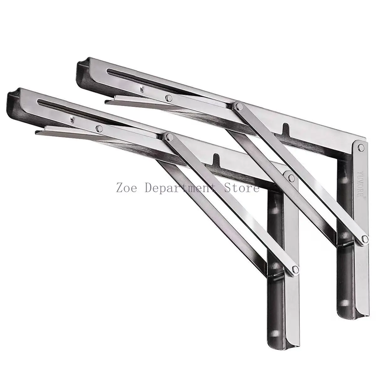 3pcs Triangle Straight Bracket 24inch Heavy Duty Folding Shelf Brackets Wall Mounted  L-Table Hinges for Bench Table with Screw