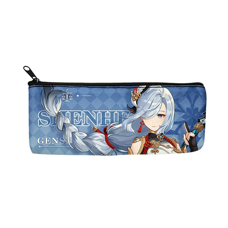 Genshin Impact Cosplay Display Writing Case Fashion Souvenir Canvas Pencil Box Student Game Pen Bag School Supplies Xmas Gift