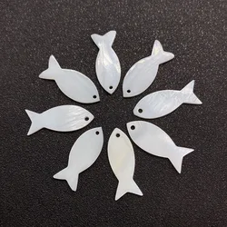 Small Fish Shape Natural Freshwater Shell Pendant 10x25mmWhite Shell Beads for DIY Handmade Fashion Necklace Earring Accessories