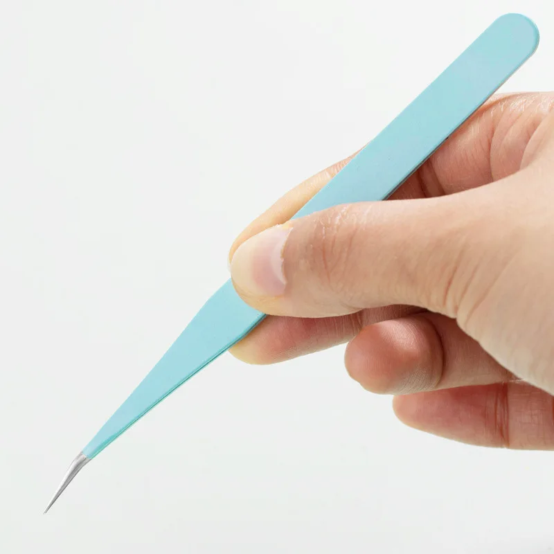 2PC antistatische roestvrijstalen pincetset Precisieonderhoud Industriële reparatie Gebogen thuiswerken Model maken Handgereedschap