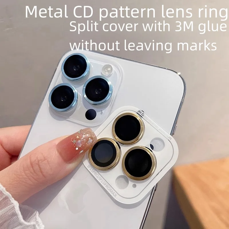 Full Cover Camera Lens Protection For iPhone 15 Plus 12 13 Pro Max 13 Mini Tempered Glass Metal Lens Protector Film Back Cover image 2