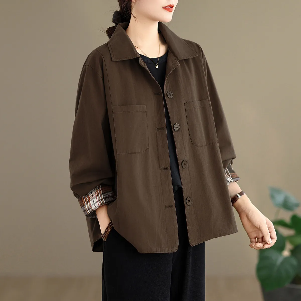 

SuperAen 2026 Spring and Autumn New Korean Style Oversize Loose-Fitting Casual Women's Fashion Simple Trench Jacket