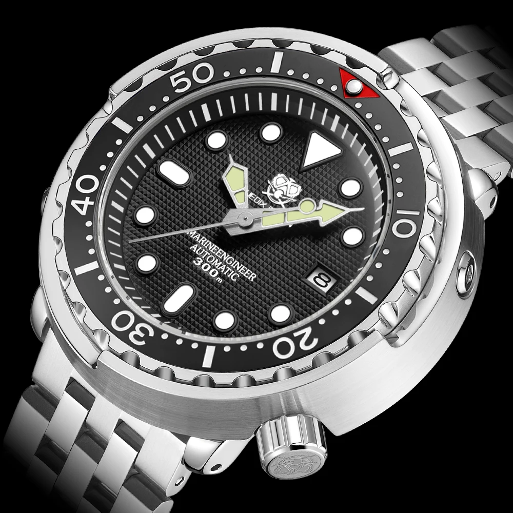 

NH35A Tuna Case Wristwatch Waterproof Sapphire Crystal Japan Automatic Movement Luminous Bezel Mod Watches for Men