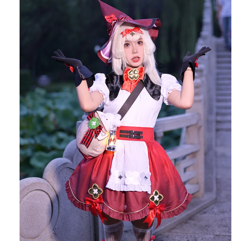 

Klee Cosplay Genshin Impact Costume New Skin Blossoming Starlight Loli Witch Halloween Outfits Dress Hat Backpack Dropship