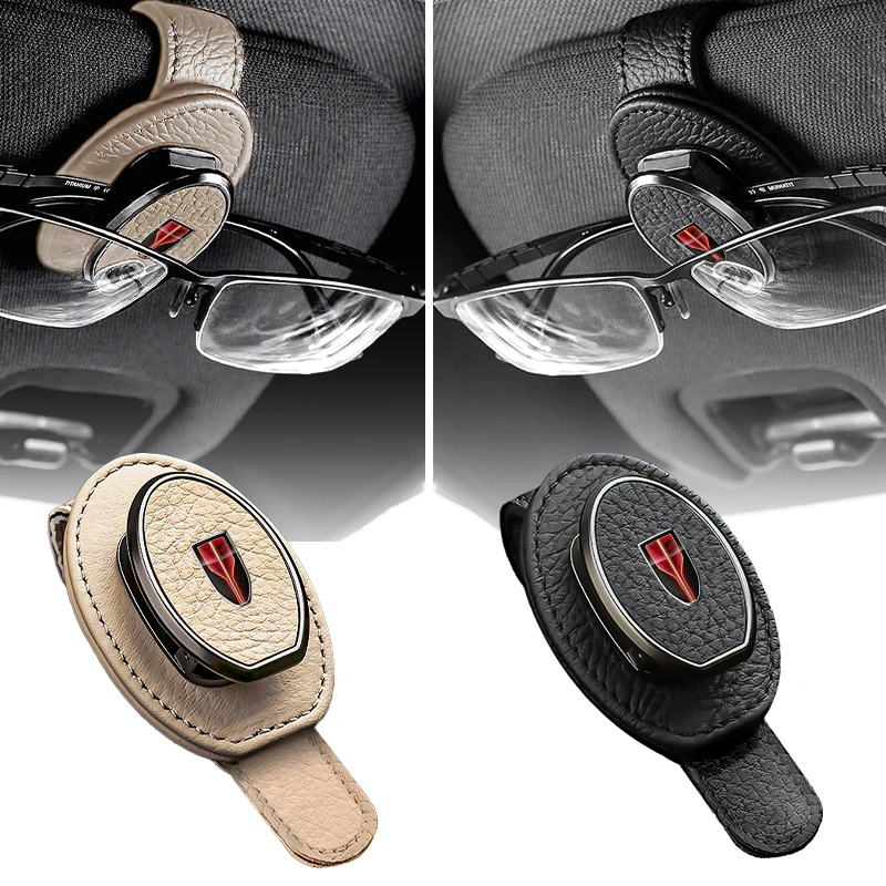 Universal Car Sunglasses Holder Leather Auto Sun Visor Glasses Box Accessories For Hongqi HS5 H5 H9 E-QH5 HS7 E-HS9 H7 E-HS3