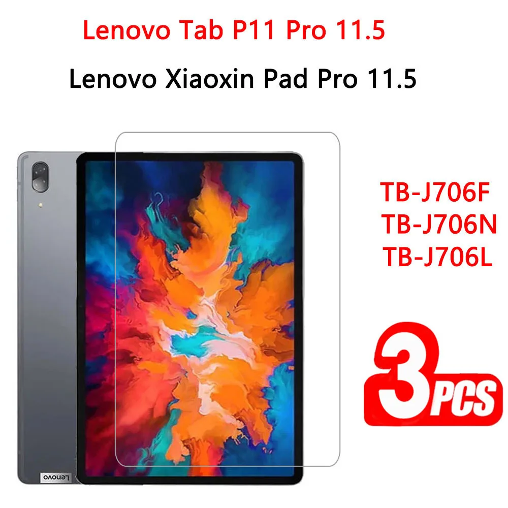 (3 Pack) Tempered Glass For Lenovo Xiaoxin Pad Pro Tab P11 Pro 11.5 2021 TB-J706F TB-J706N TB-J706L Tablet Screen Protector