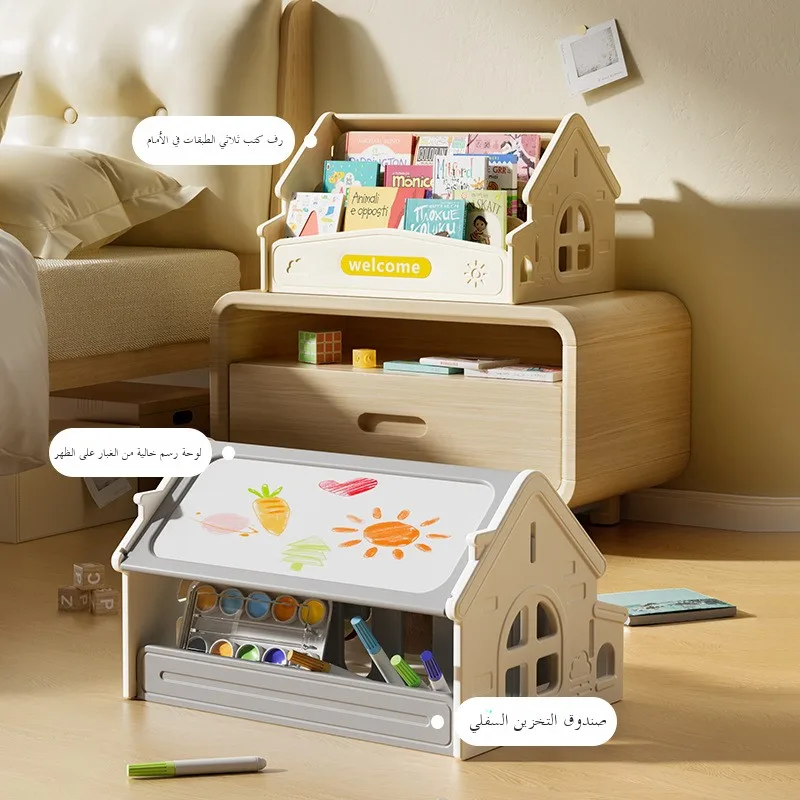 libreria-da-scrivania-per-bambini-scaffale-porta-giocattoli-da-interno-design-a-forma-di-casetta-per-disegni-e-matite
