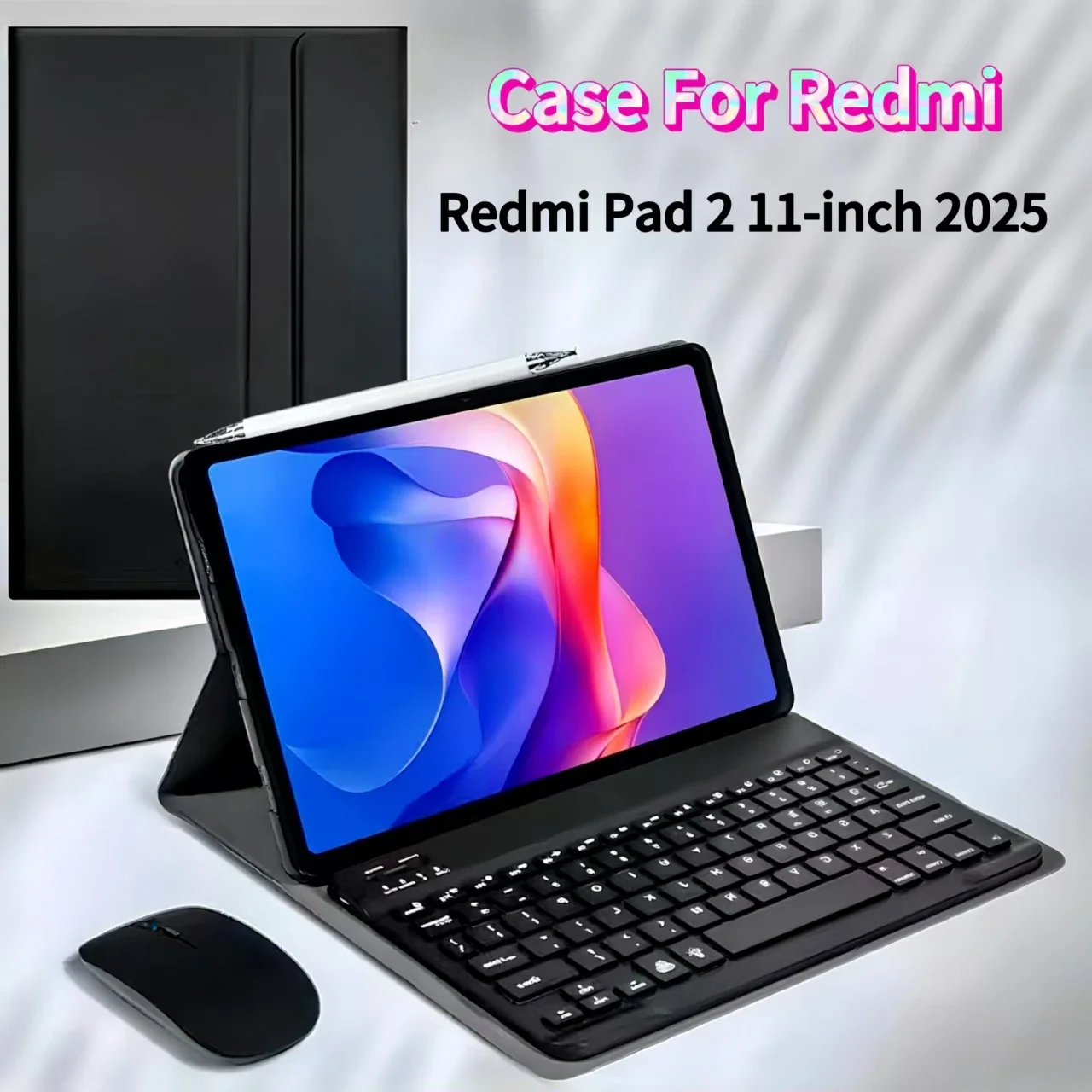 

Чехол для Redmi Pad 2 11 дюймов 2025, чехол для Xiaomi Redmi Pad 2 11 дюймов, чехол для планшета, беспроводной Bluetooth, съемный чехол для клавиатуры